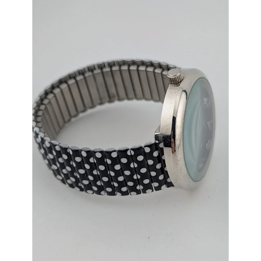 Embassy Women's watch 42mm Case Polka Dot Stretch Band- New Battery